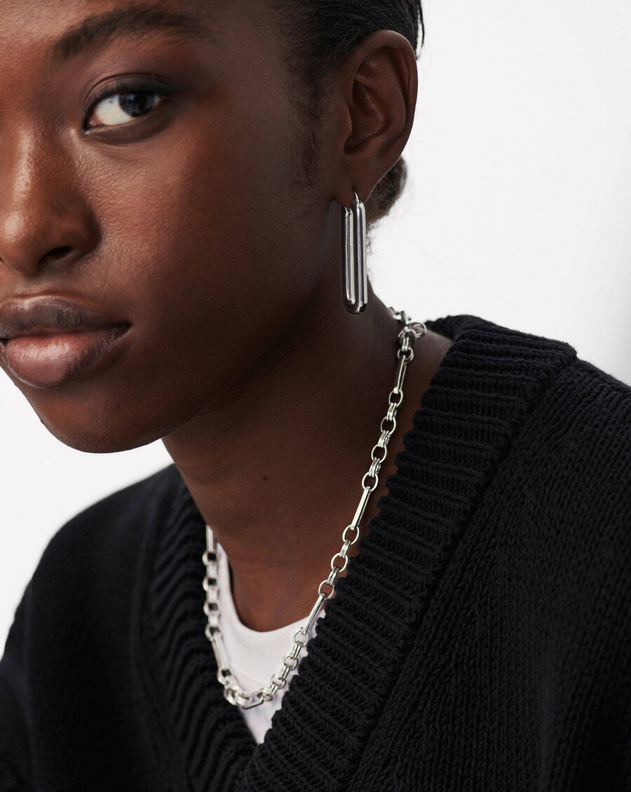 collar de cadena axiom - chapado en plata