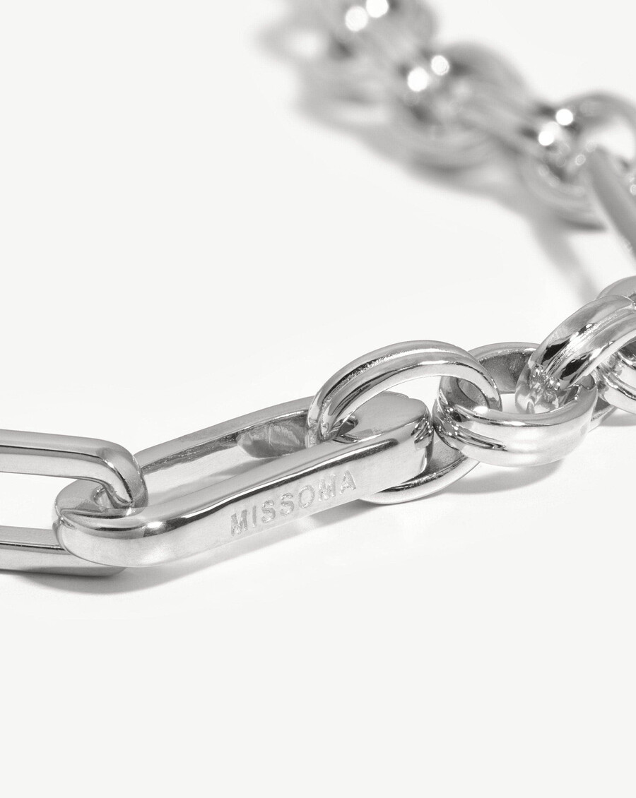 collar de cadena axiom - chapado en plata