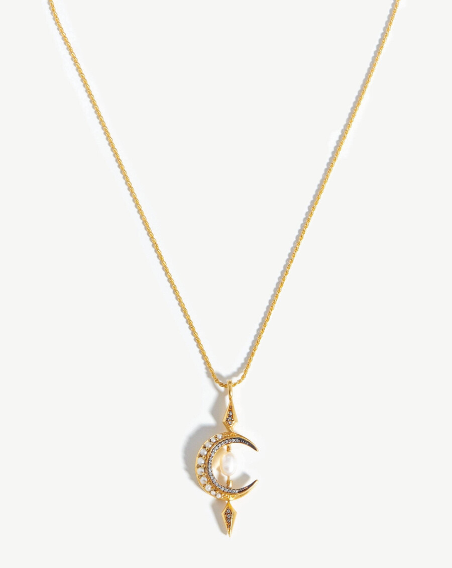 collar de perlas de luna creciente de harris reed