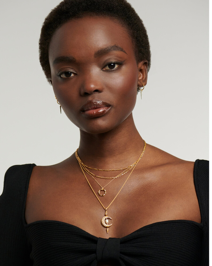 collar de perlas de luna creciente de harris reed