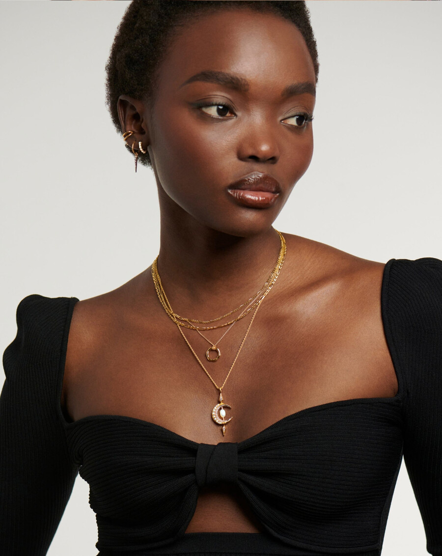 collar de perlas de luna creciente de harris reed