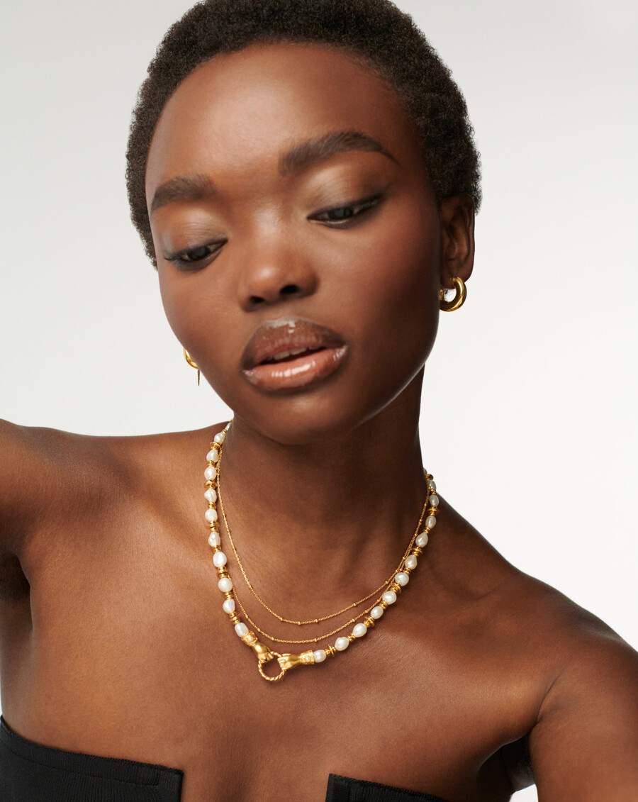 collar de perlas y gemas con cuentas gruesas de harris reed en buenas manos
