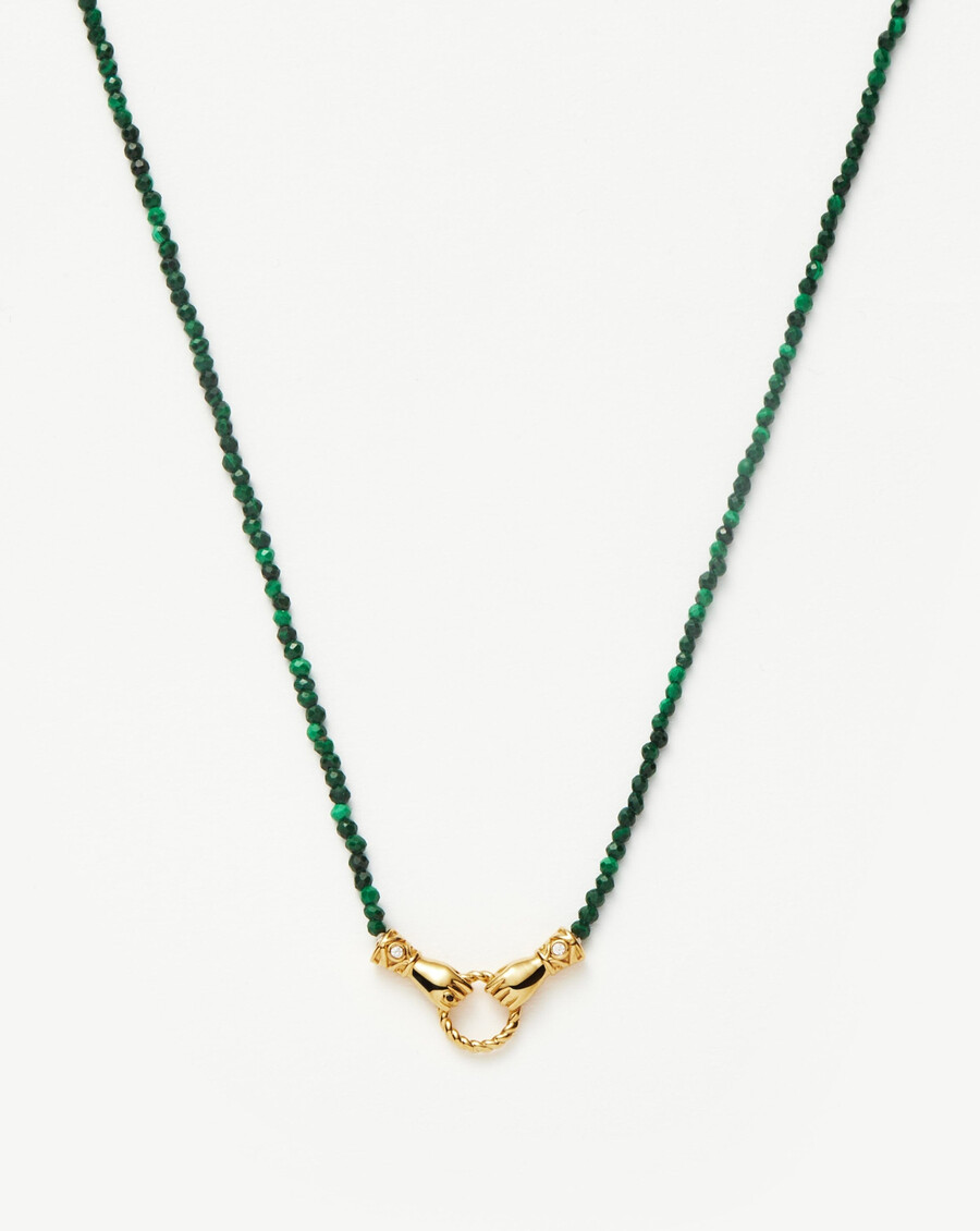 collar de oro con piedras preciosas y cuentas pequeñas en buenas manos de harris reed