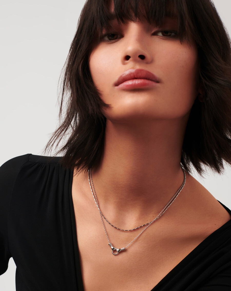 collar deslizante de plata con mini colgante en buenas manos de harris reed
