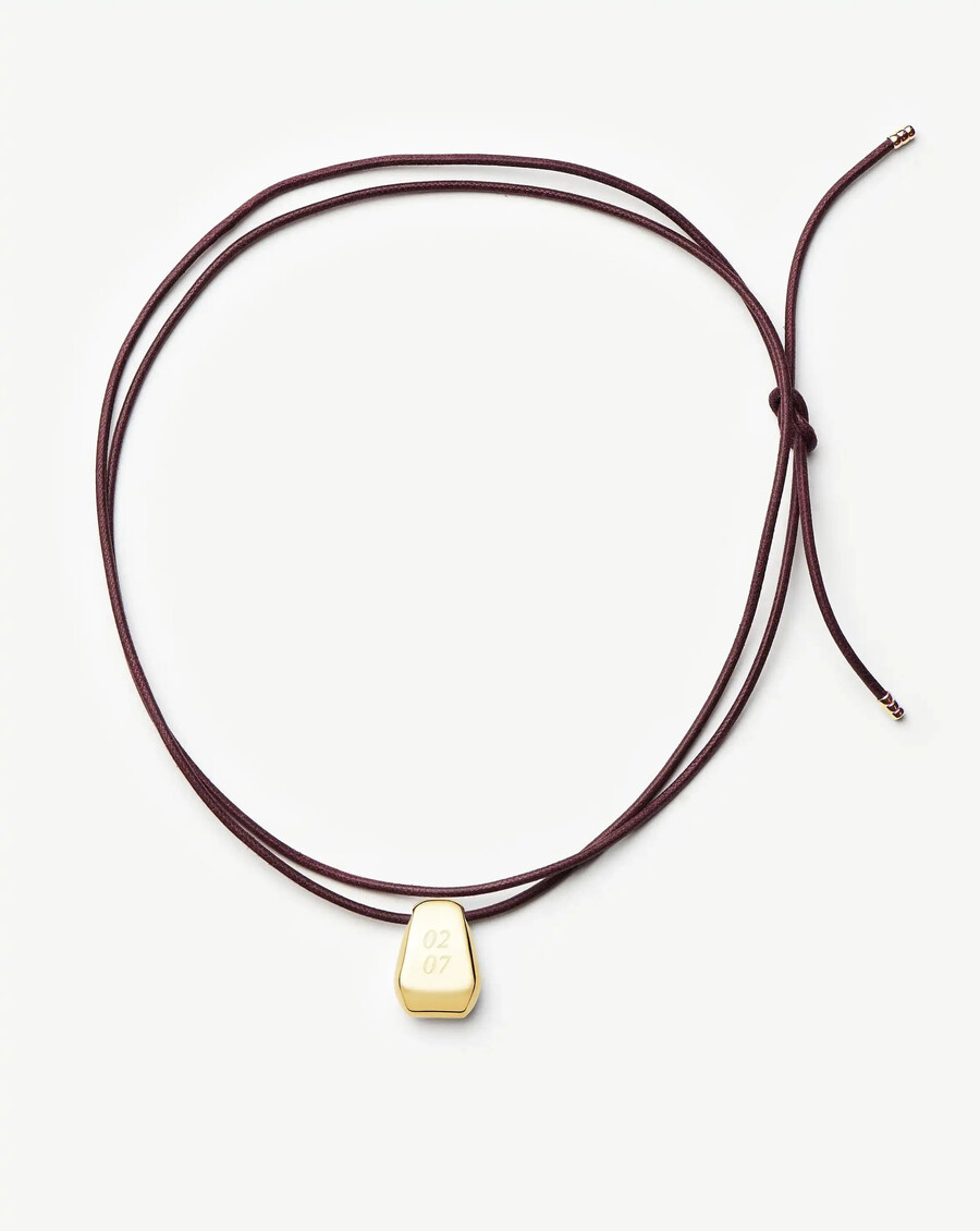 collar de cordón arco grabable de lucy williams - oro