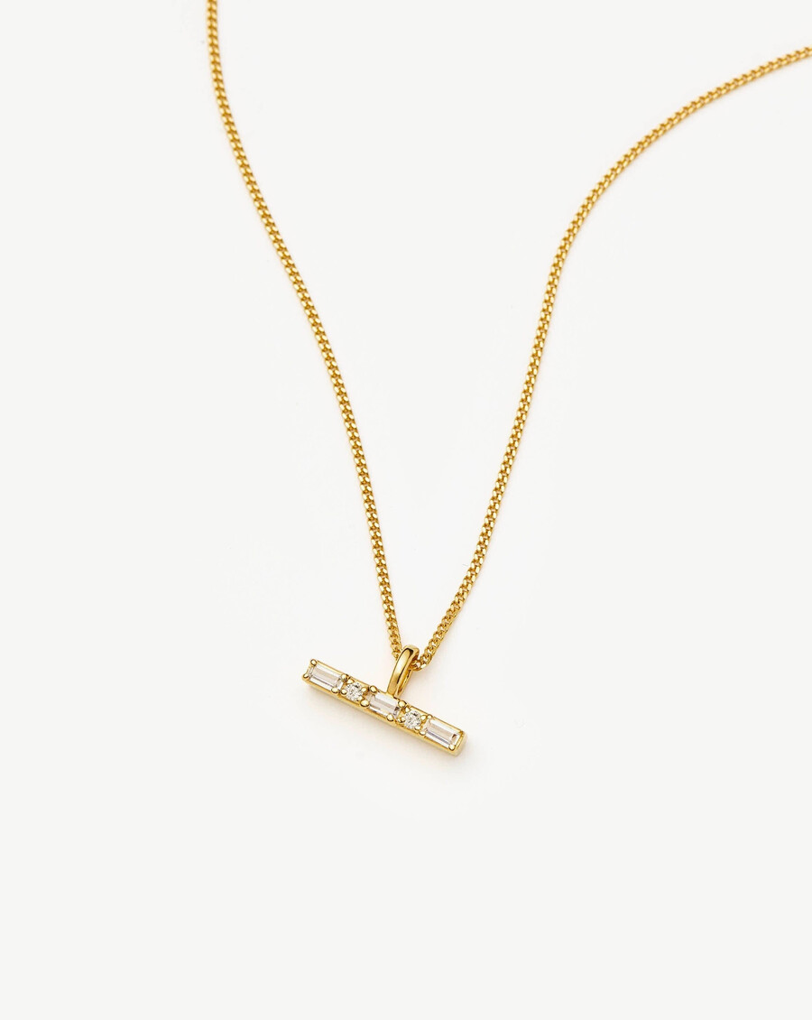 collar con colgante de piedra en forma de t de lucy williams
