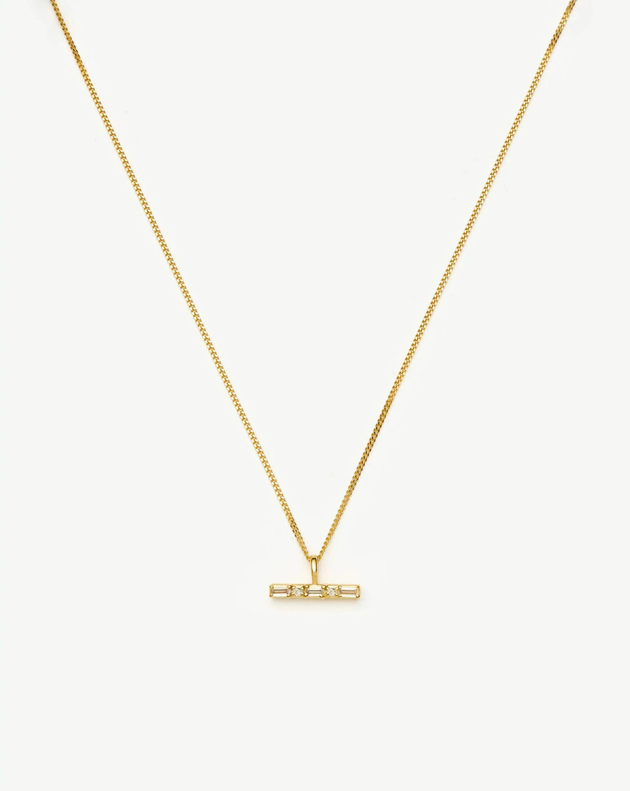collar con colgante de piedra en forma de t de lucy williams