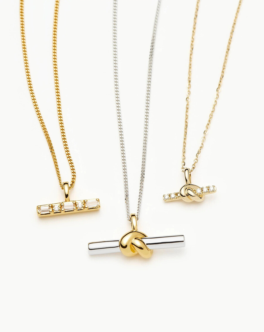 collar con colgante de piedra en forma de t de lucy williams