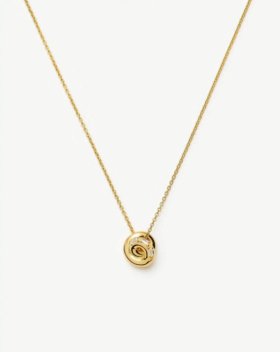 collar con colgante de nudo pavé de lucy williams - oro