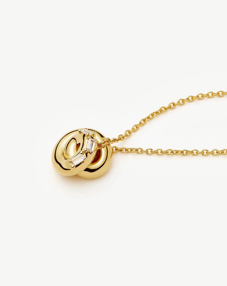 collar con colgante de nudo pavé de lucy williams - oro