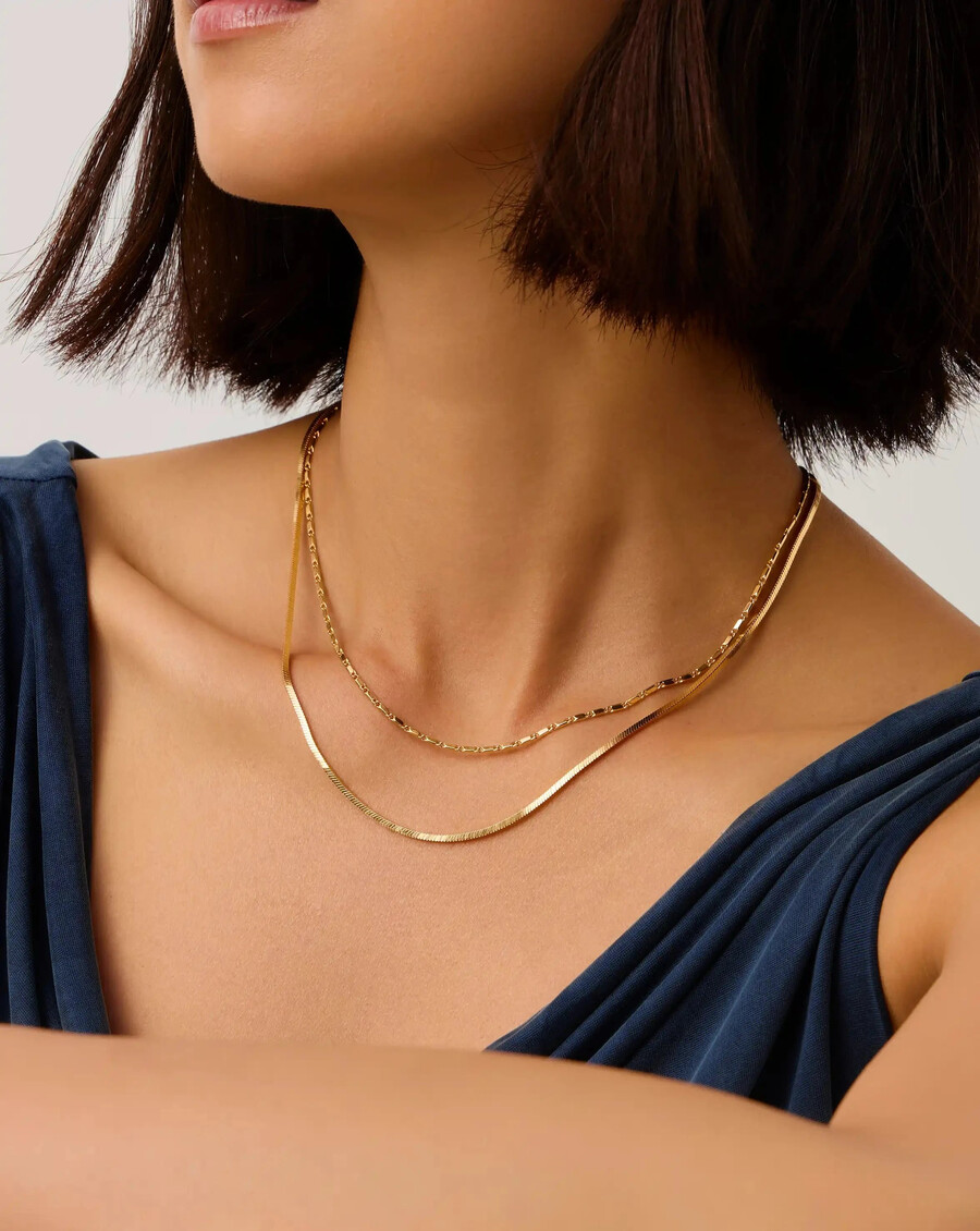 collar de cadena de eslabones horizon de lucy williams - oro