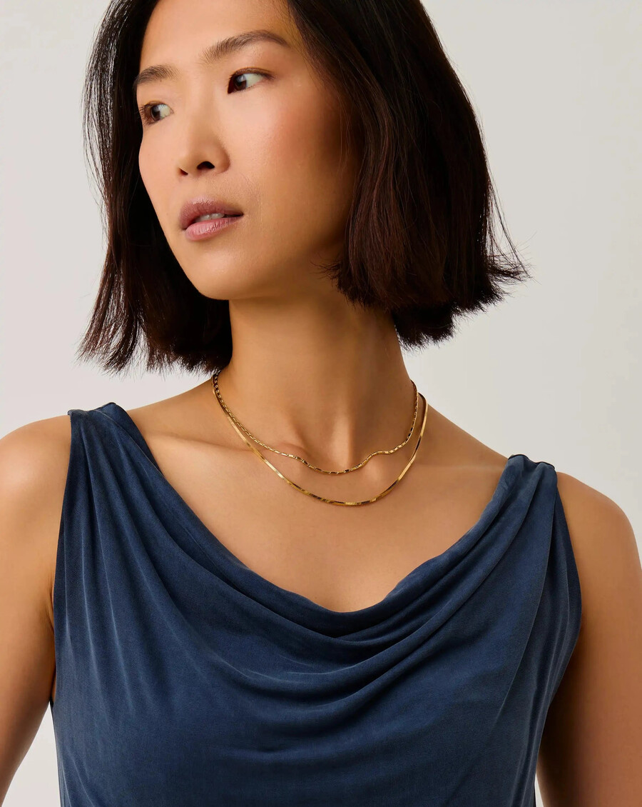 collar de cadena de eslabones horizon de lucy williams - oro