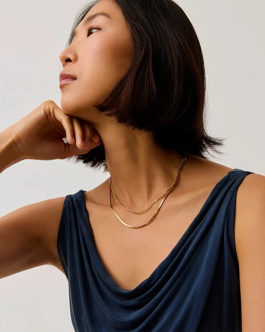 collar de cadena de eslabones horizon de lucy williams - oro