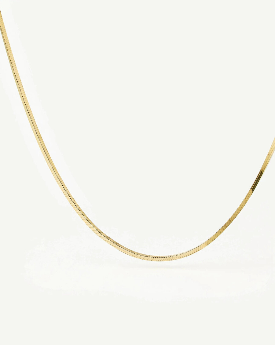 collar corto de cadena de serpiente cuadrada de lucy williams oro