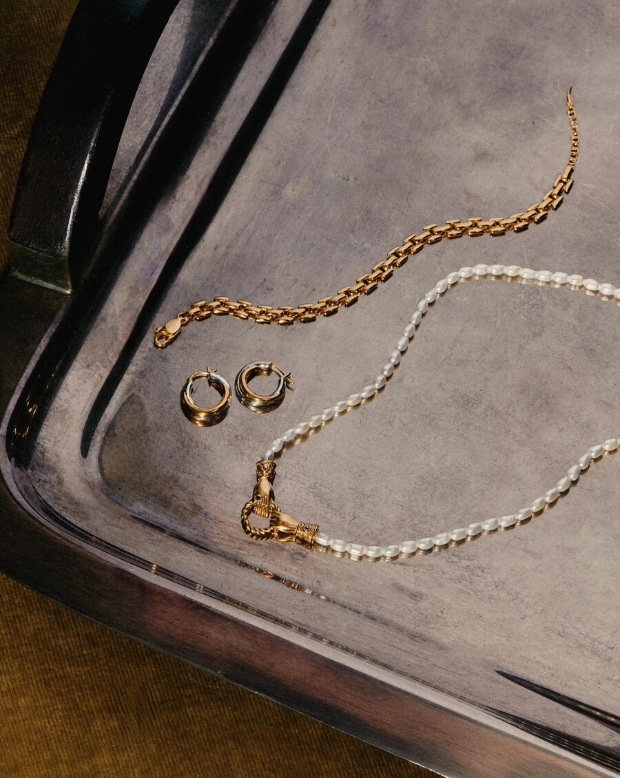 collar de oro con colgante de perla harris reed medium in good hands