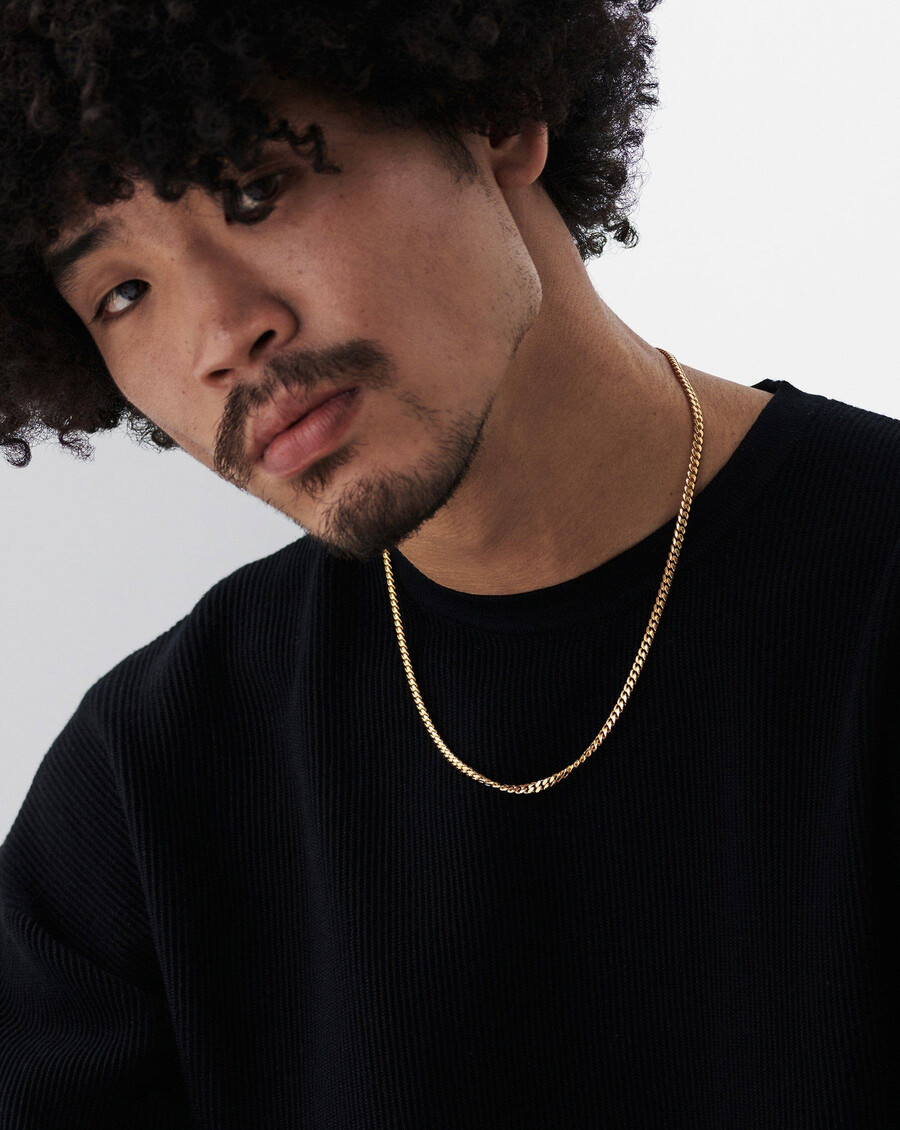 collar de cadena de eslabones redondos para hombre