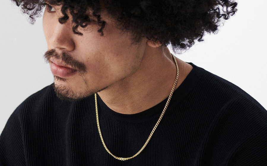 collar de cadena de eslabones redondos para hombre