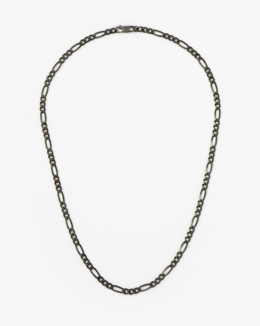 collar de cadena de plata filia negra para hombre