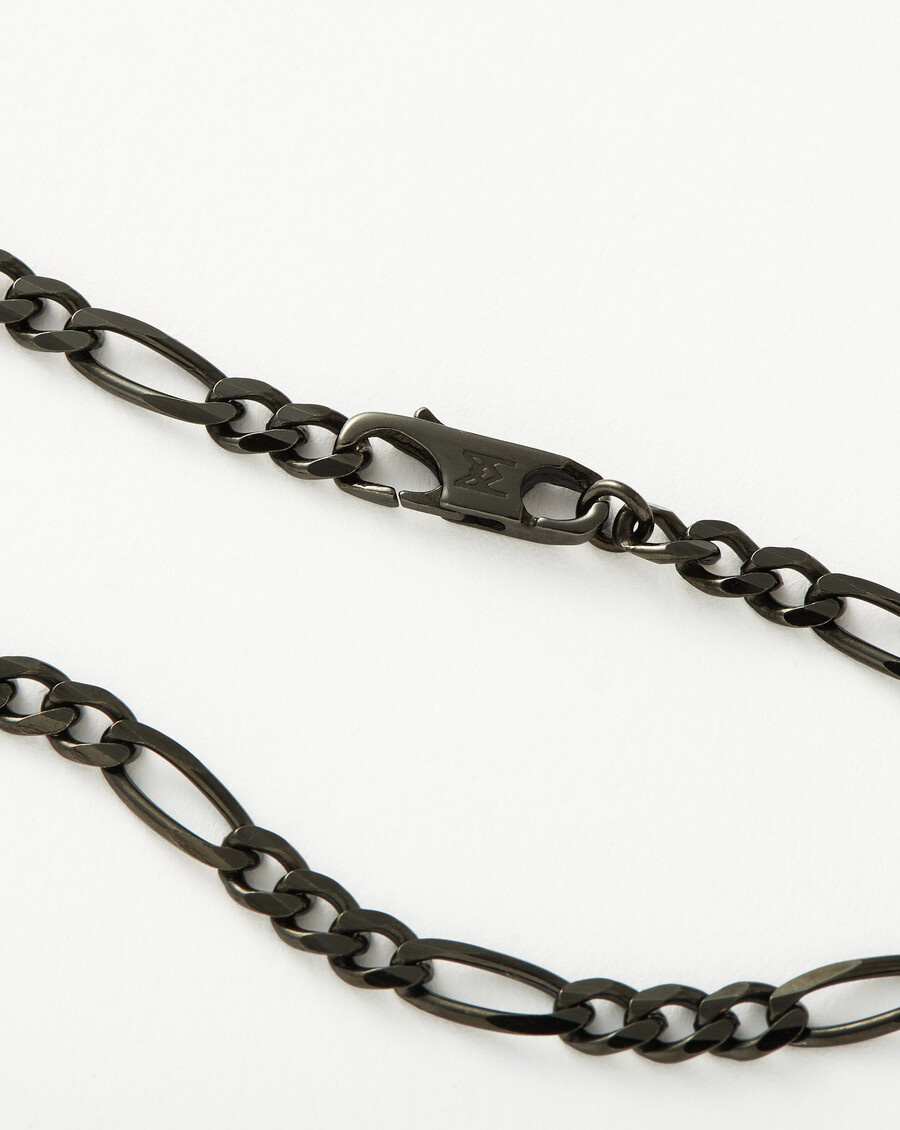 collar de cadena de plata filia negra para hombre