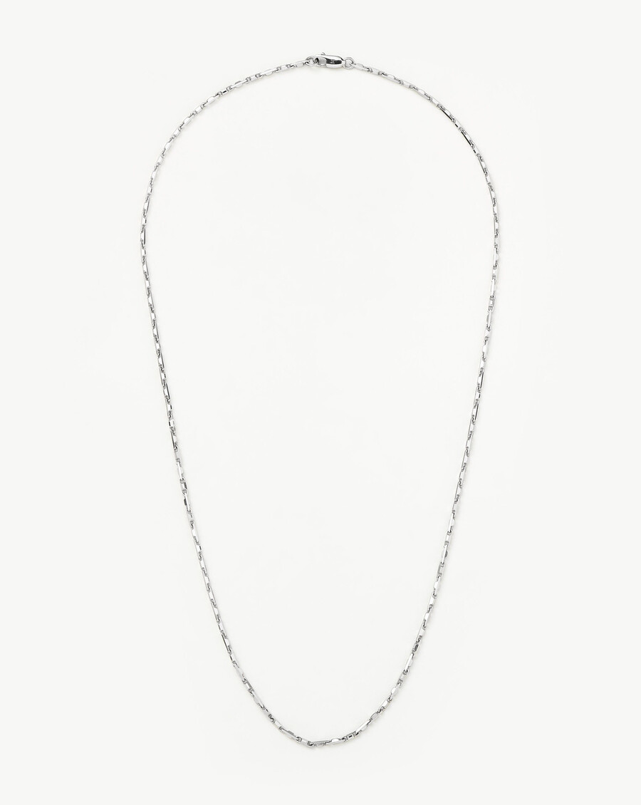 collar de cadena de plata con eslabones entrelazados para hombre