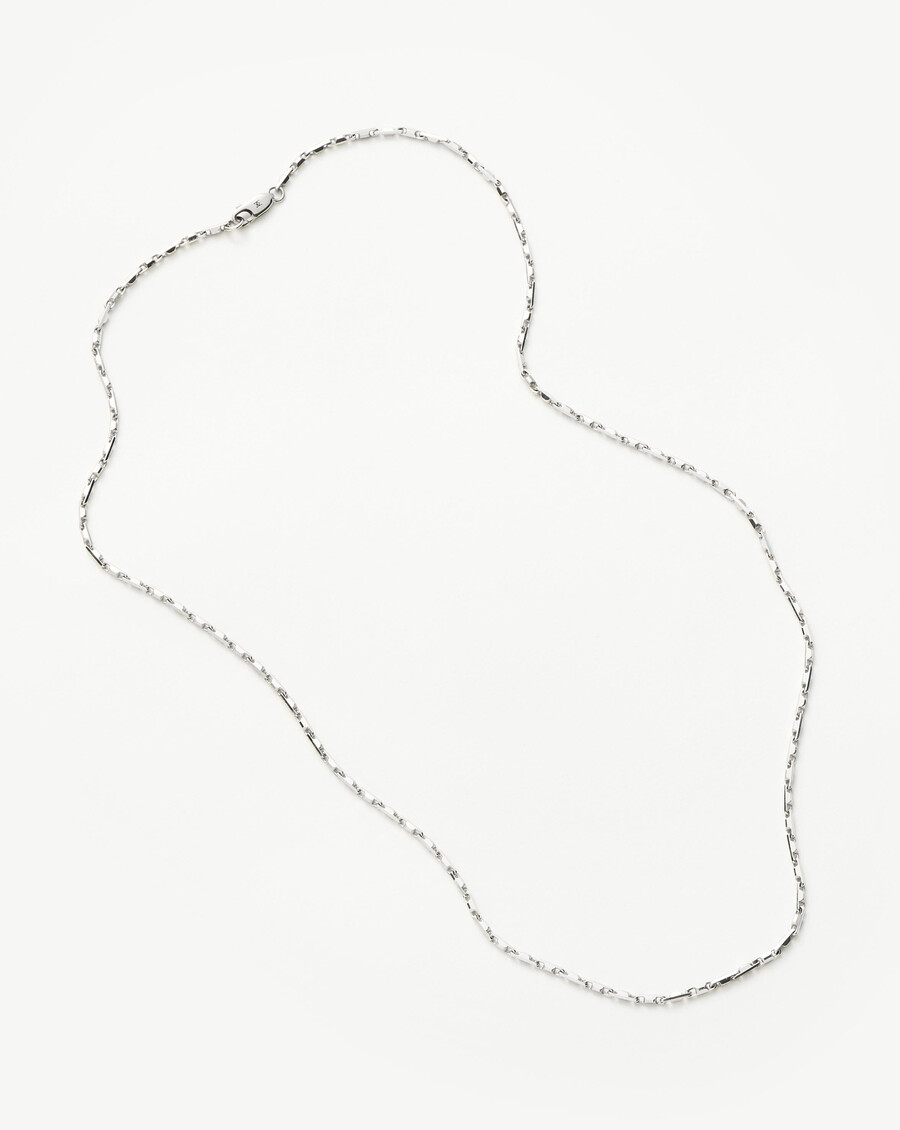 collar de cadena de plata con eslabones entrelazados para hombre