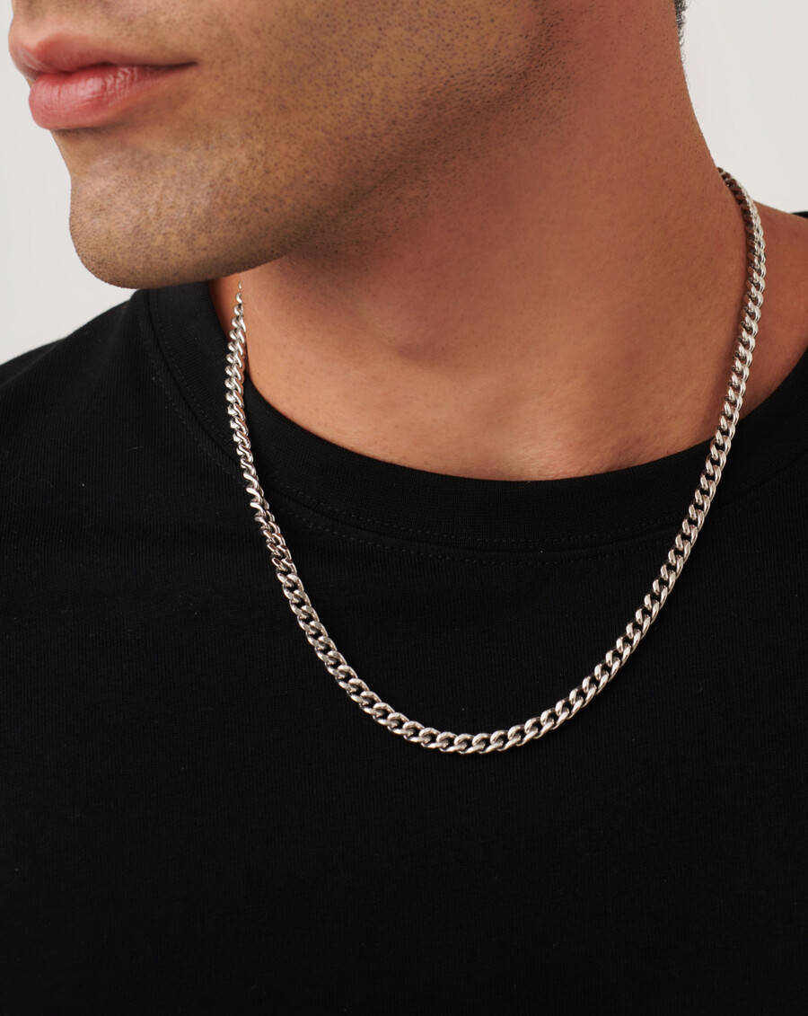 collar de cadena plana para hombre