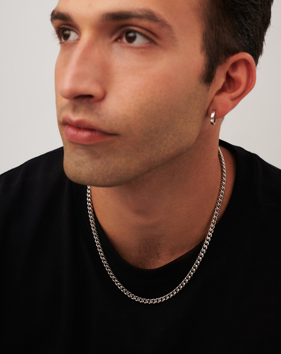 collar de cadena plana para hombre