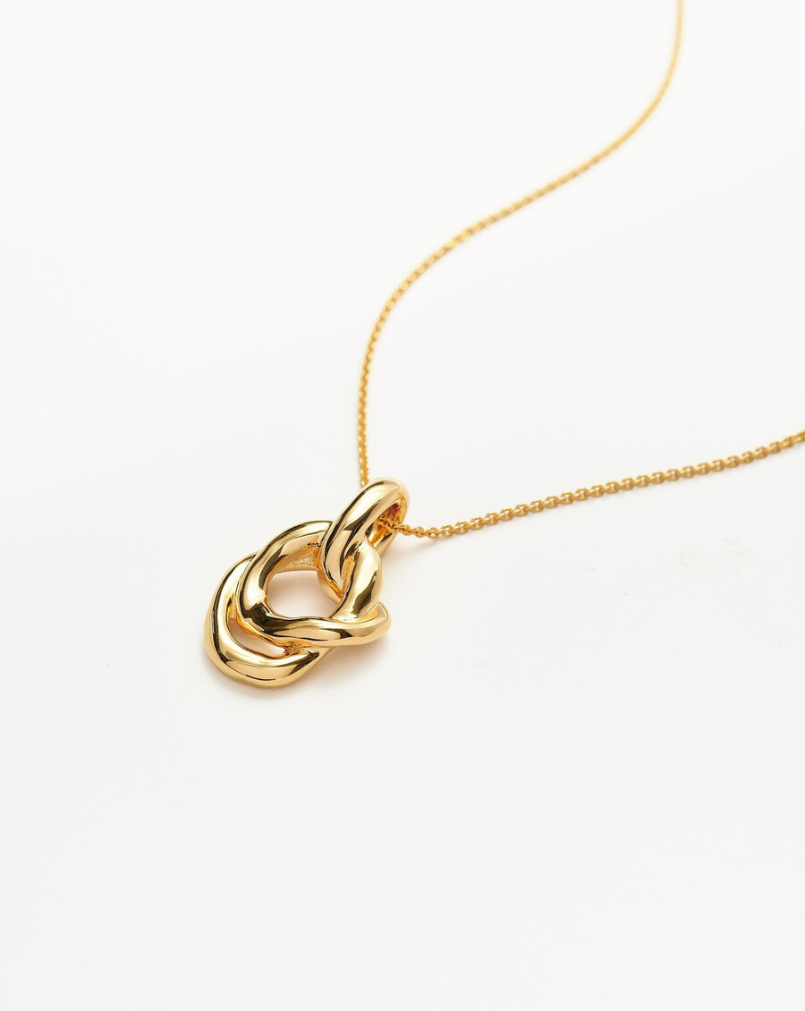 collar con colgante doble trenzado fundido