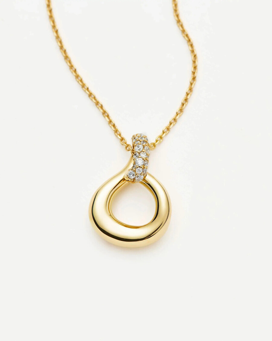 collar con colgante retorcido de nieve fundida - oro