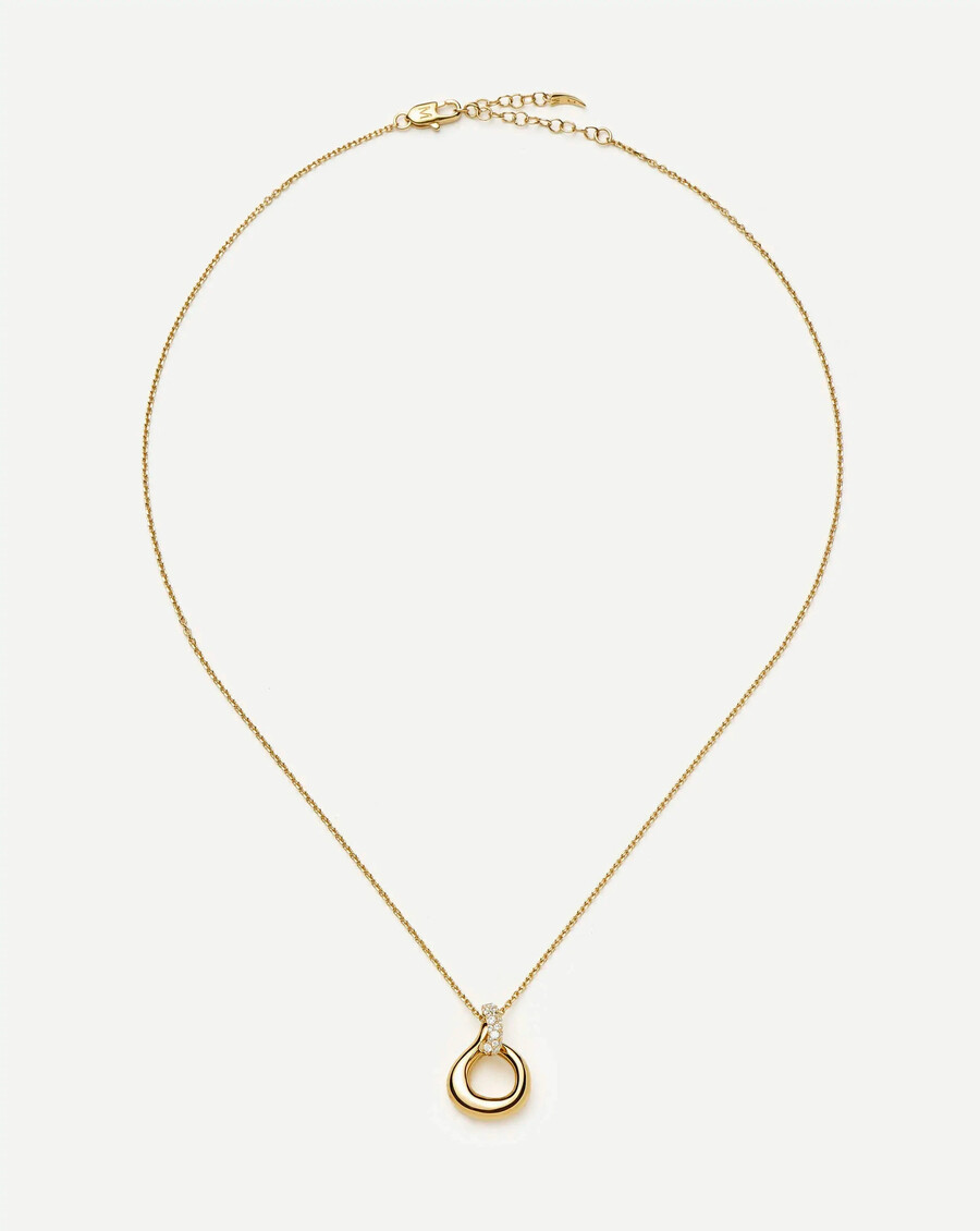collar con colgante retorcido de nieve fundida - oro