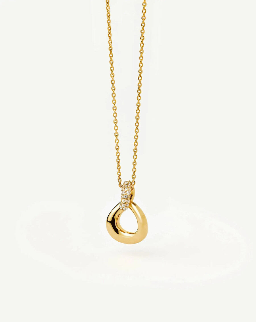 collar con colgante retorcido de nieve fundida - oro