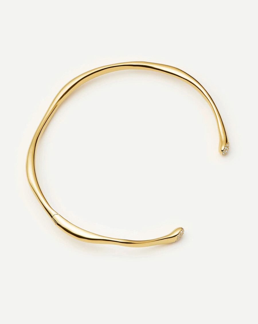 collar con colgante de nieve fundida - oro