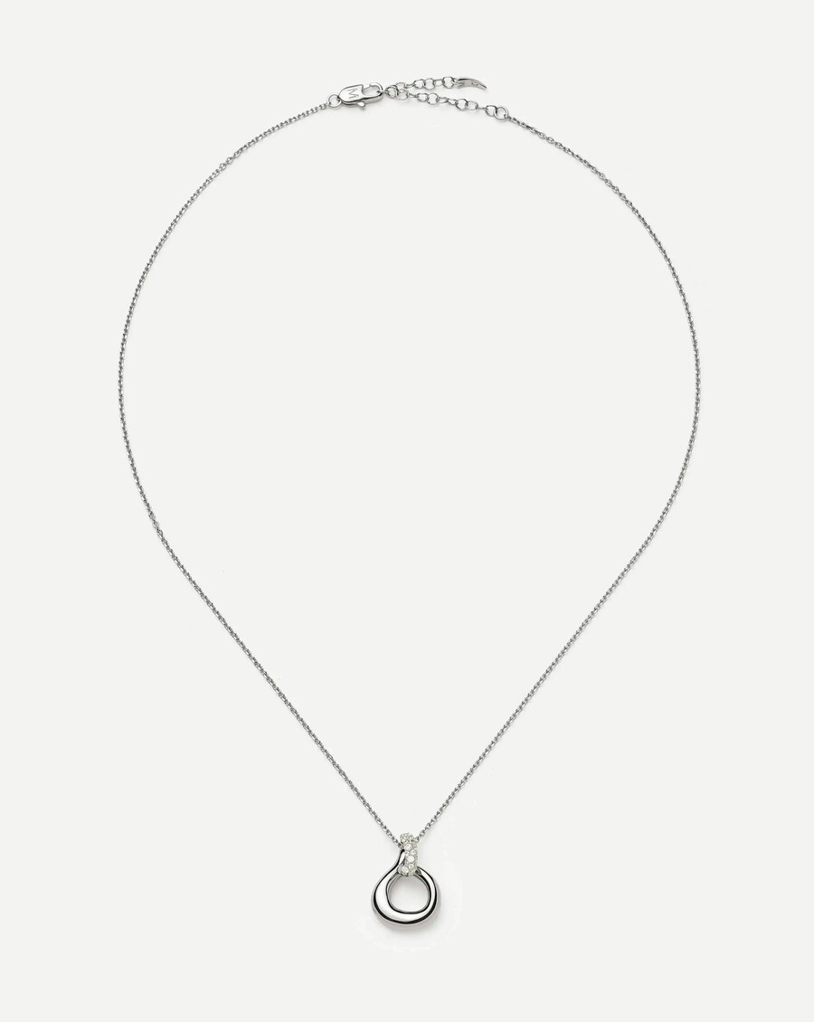 collar con colgante retorcido de nieve fundida - plata