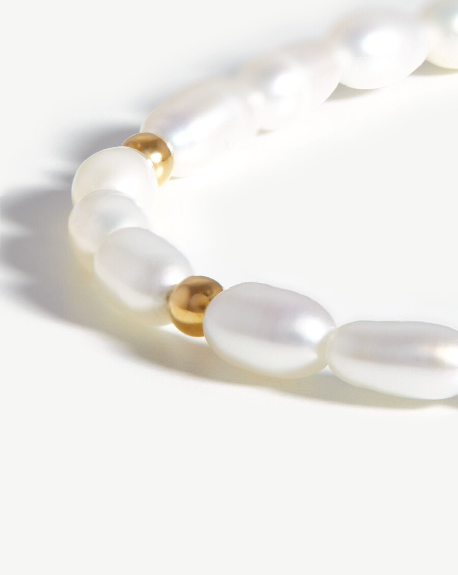 collar corto de perlas de semillas - chapado en oro de 18 kperla