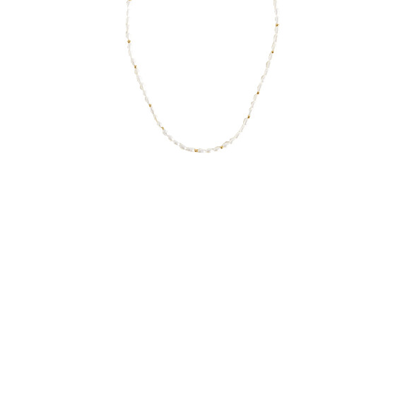 collar corto de perlas de semillas - chapado en oro de 18 kperla
