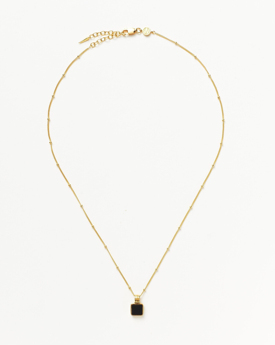collar cuadrado de ónix negro de lucy williams