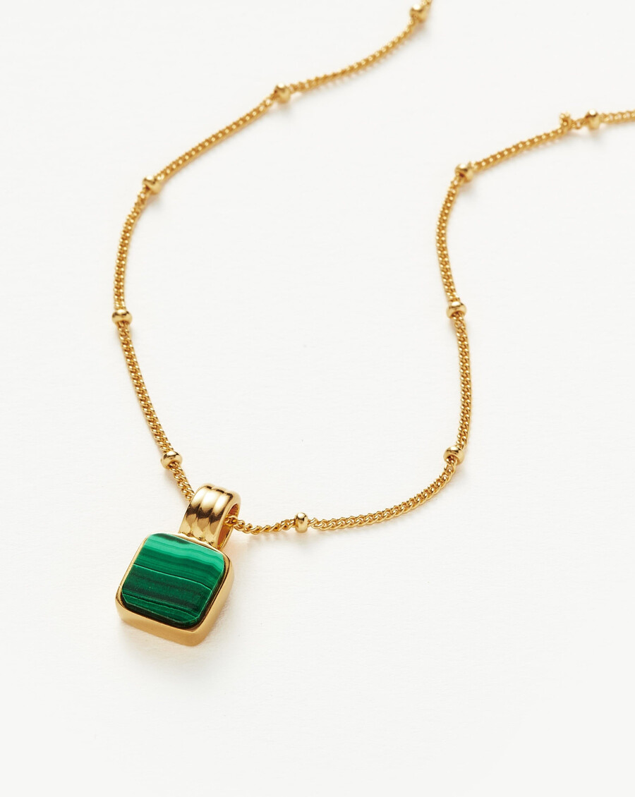collar cuadrado de malaquita de lucy williams