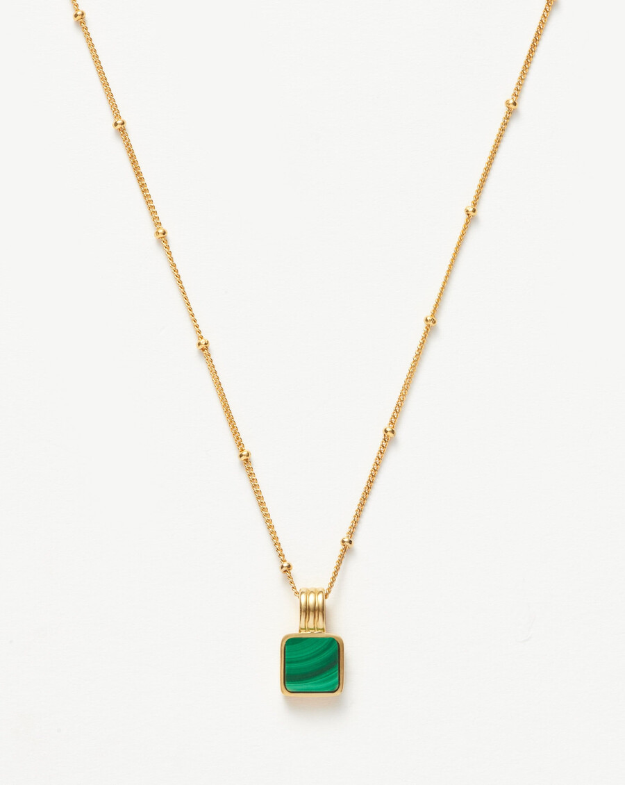 collar cuadrado de malaquita de lucy williams
