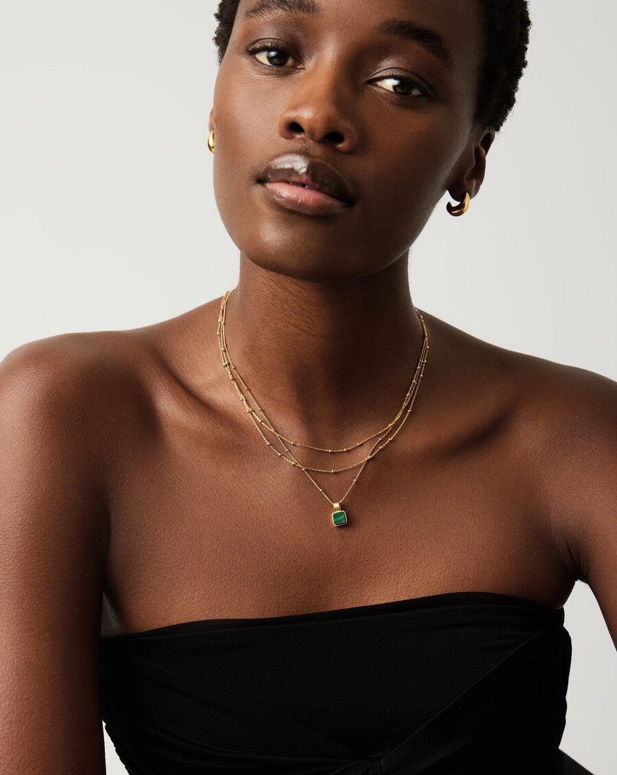collar cuadrado de malaquita de lucy williams