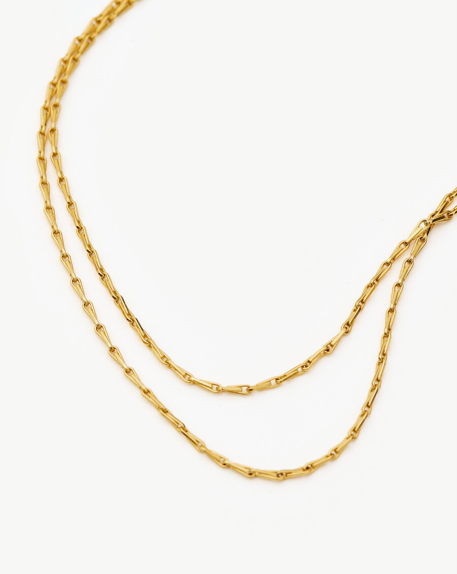 collar de cadena doble trenzada savi - oro