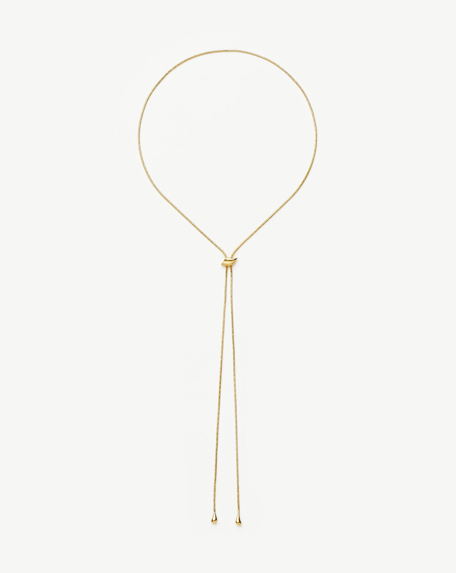 collar de cadena savi slider lariat - dorado