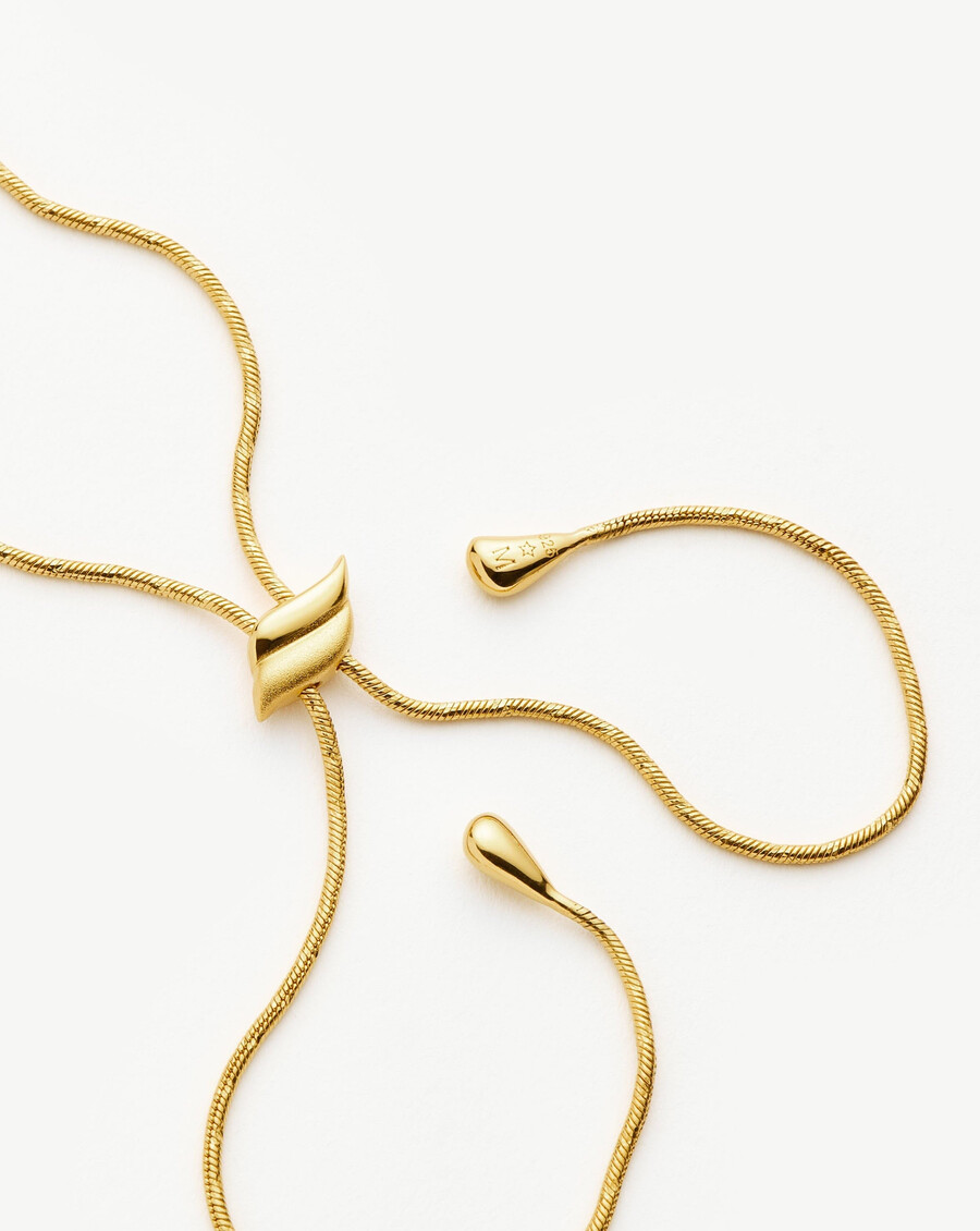 collar de cadena savi slider lariat - dorado
