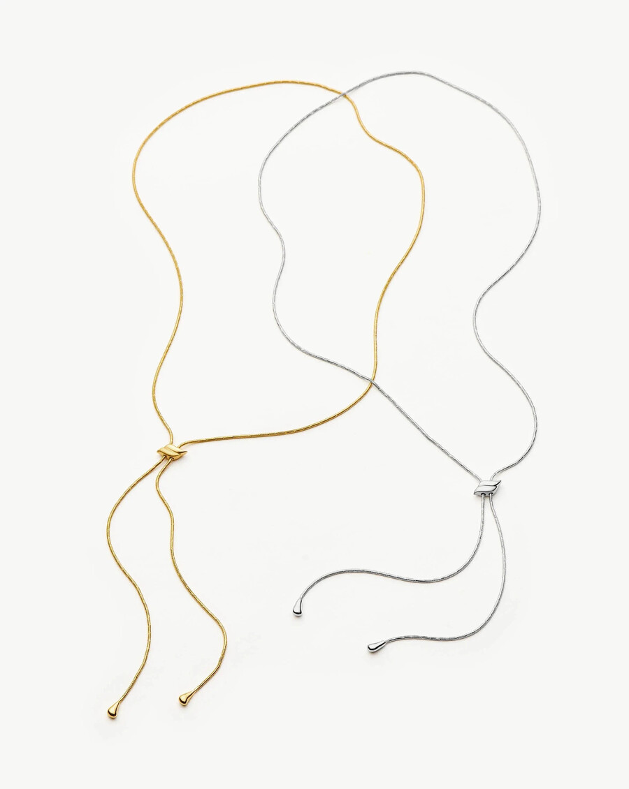 collar de cadena savi slider lariat - dorado