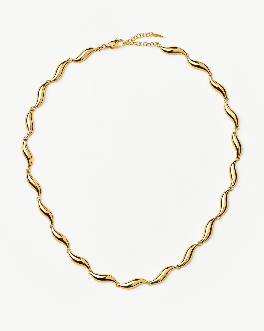 collar de cadena de eslabones con la firma savi - dorado