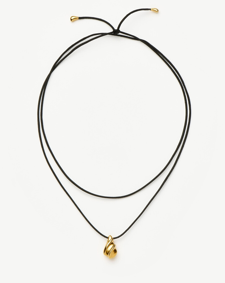 collar con cordón colgante de gota de savi ridge - dorado