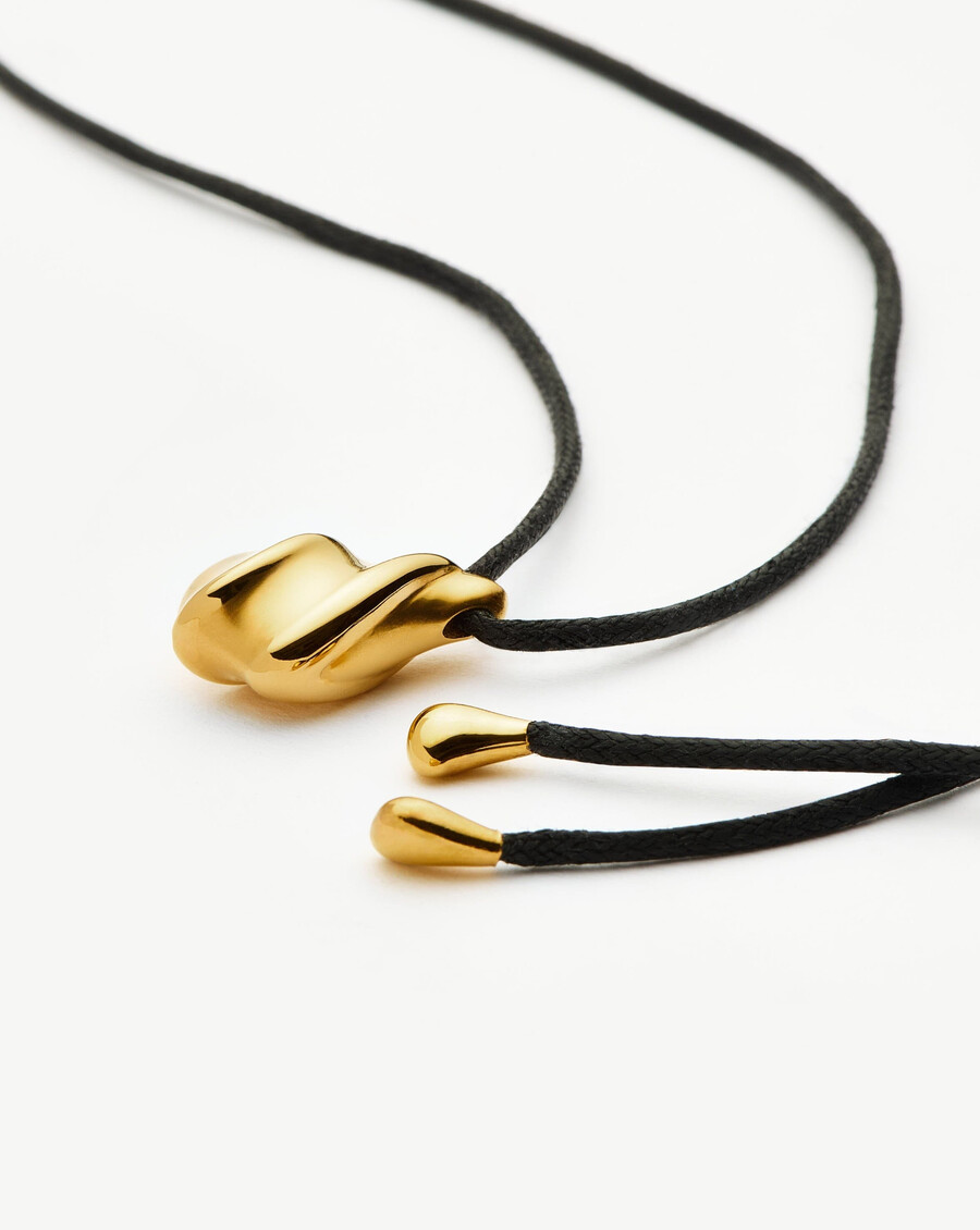 collar con cordón colgante de gota de savi ridge - dorado
