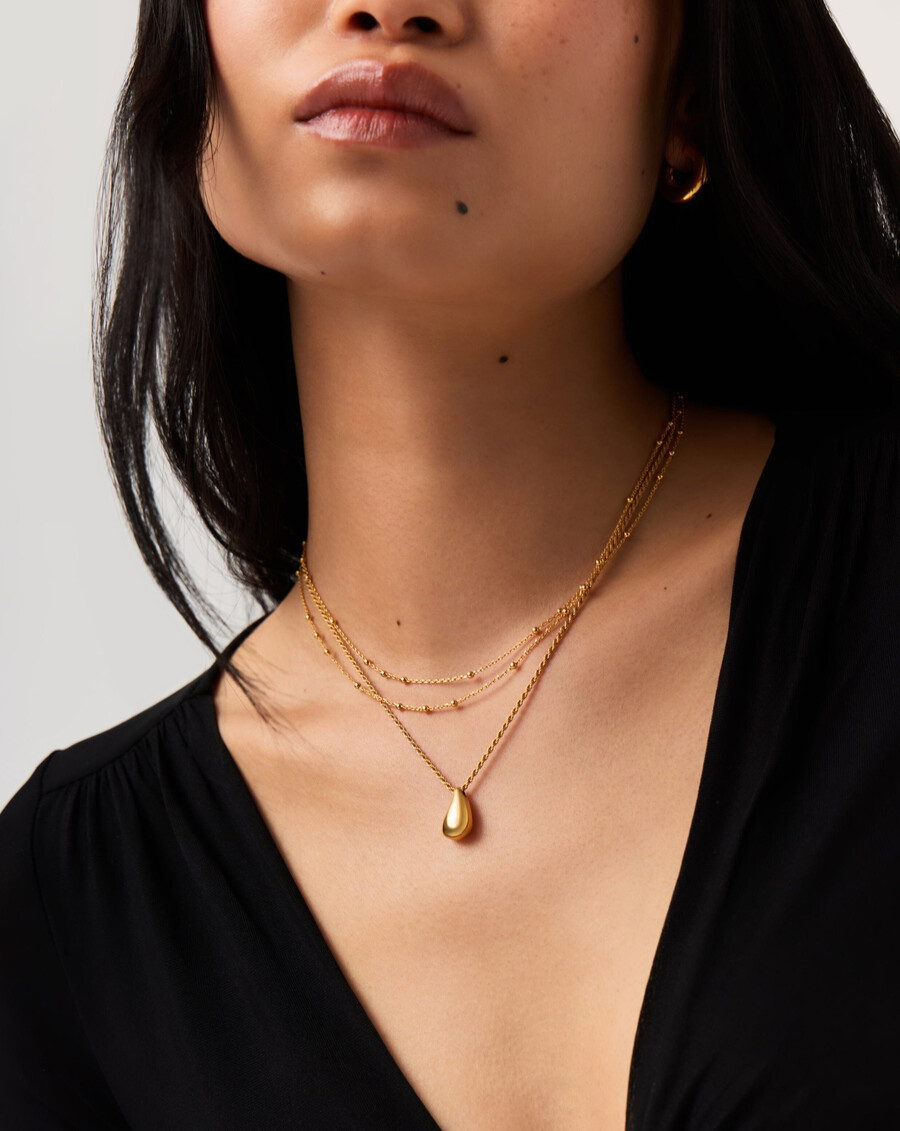 collar con colgante de gota escultural savi - oro vermeil de 18 k