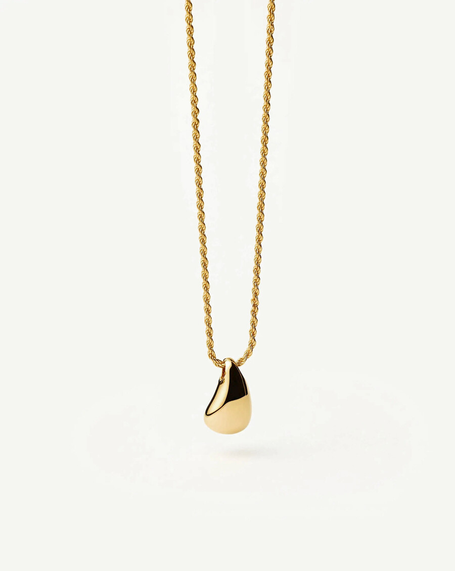 collar con colgante de gota escultural savi - oro vermeil de 18 k
