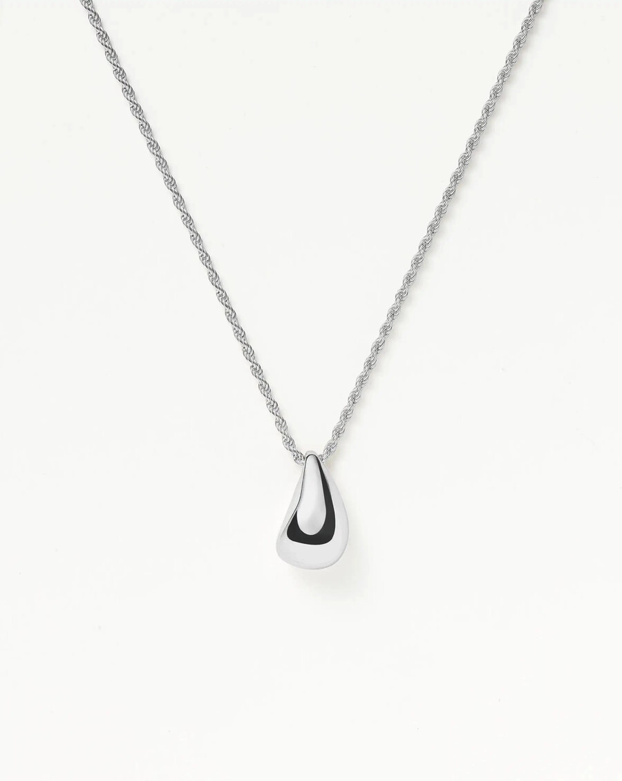 collar con colgante de gota escultural savi - plata de ley