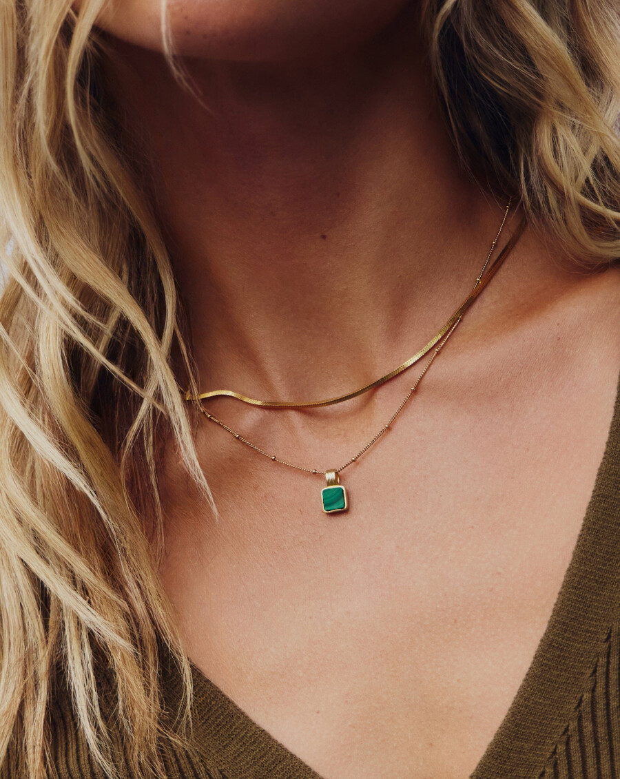 conjunto de collar de malaquita icónico de lucy williams